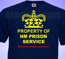 Property Of HM PRISON SERVICE JOKE  MENS Cotton T-Shirt