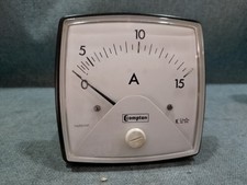 Compton Instruments Moving AC Analogue Panel Meter Amp meter 0-15 amp Damped