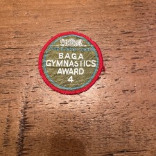Vintage B.A.G.A Gymnastics Award 4 Fabric Cloth Badge Patch The Sunday Times