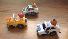 3 Vintage McDonalds Pull Back N Go Car Happy Meal Toys 1984 Big Mac & Ronald