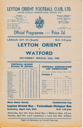 Leyton orient watford - leyton,