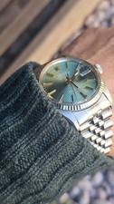Vintage Rolex Datejust 16014 Tapestry Green Dial Men's Automatic Watch 1979
