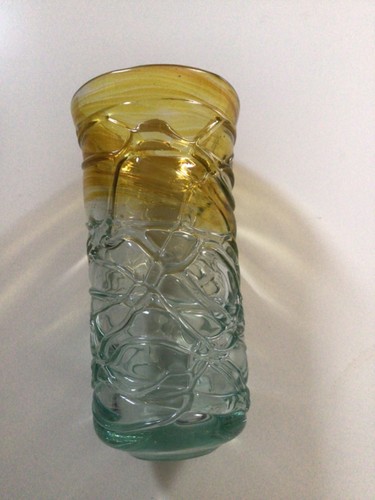 Vintage czech art glass vase - ,