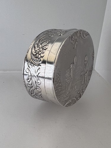Antique silver repousse - antique, hinged