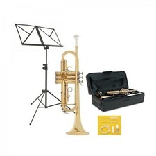 Student Trumpet Gold by Gear4music + Beginner Pack
