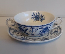 Beautiful Johnson Bros Soup Cup + Saucer Indies Pattern 11.5 cm dia