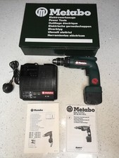 METABO 9.6v CORDLESS DRILL SCREW DRIVER (DEAD BATTERY) WITH METAL CASE & CHARGER