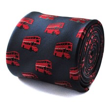 Navy with Red London Bus Pattern Mens Tie Routemaster RRP £19.99 FT659