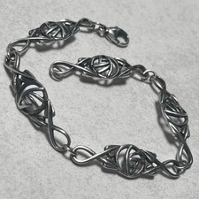 Vintage sterling silver Rennie Mackintosh rose style Scottish bracelet, 1995