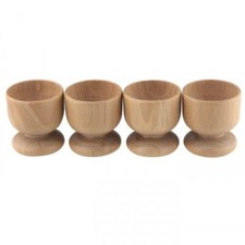 Apollo Housewares Beech Wood Wooden Breakfast Boiled Egg Egg Cups - Set of 4