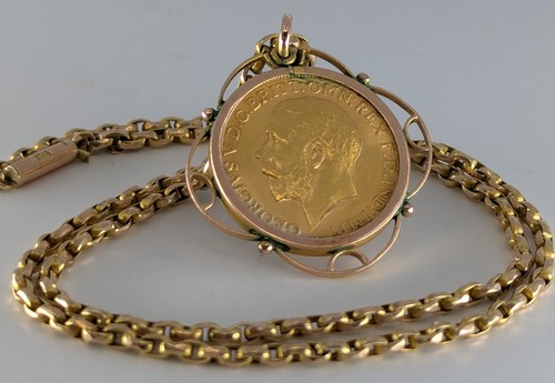 1913 full 22ct sovereign - , coin