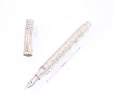 Yard-O-Led Fountain Pen viceroy Pocket Victorian sterling silver Nib M 18K