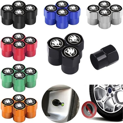 Skoda logo tyre valve - tyre, dust