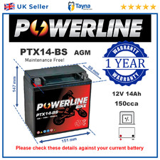 PTX14-BS Powerline AGM