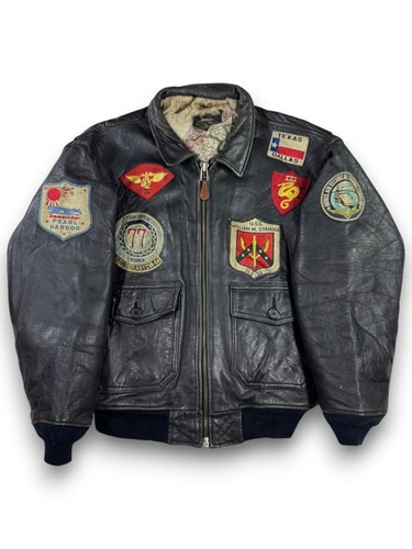 Avirex vintage leather navy - vintage,