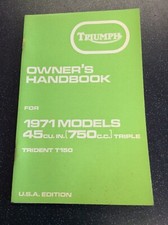 Owner's Manual/Handbook Triumph Trident T150 1971