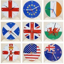 Your Country's Flag on a Quartz Clock, Approx 200mm, Choice of 200+ Countries 