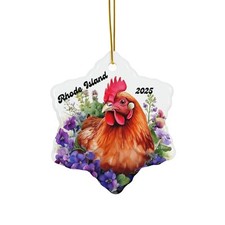 Rhode island red hen ornament - island,