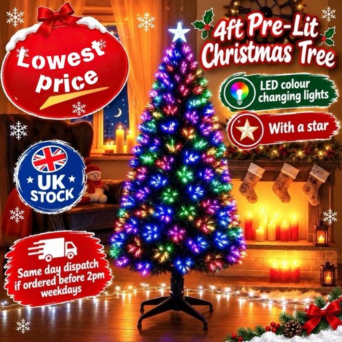 4ft fibre optic christmas tree - christmas,