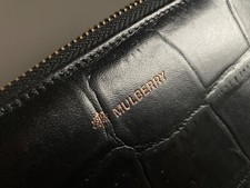 Mulberry Black Leather Zipped Up Big  Purse  Wallet - Gorgeous - Bargain - See !