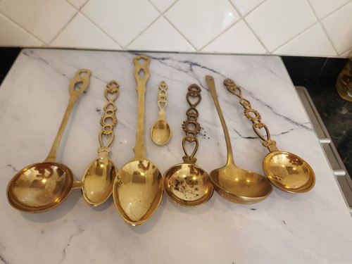 Brass ornament spoons - brass,