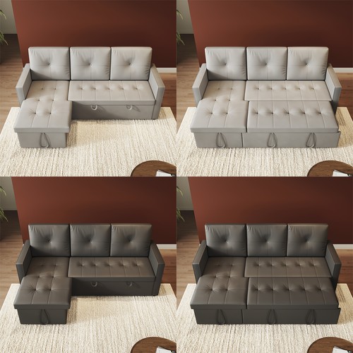 Grey seater folding sofa bed - seater,