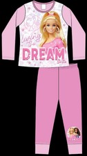 BARBIE Girls PJs / Pink Long-Sleeved Pyjamas Sizes 3-8 Years