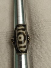 Old Tibetan Dzi Bead Ring