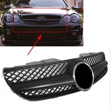 Matte Black 1 Fin Front Grille For Mercedes Benz R230 SL500 SL550 SL600 07~2009