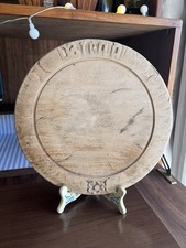 Antique English Hand Carved Bread Board 19th Century Victorian Wooden Kitchen