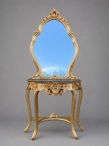 Console with mirror - mirror, french