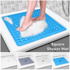 Non Slip Bath Mat 53 x 53 cm Shower Mat Bathtub Anti-Mold Rubber Strong Suction