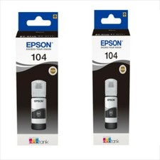 2x Epson 104 Black EcoTank