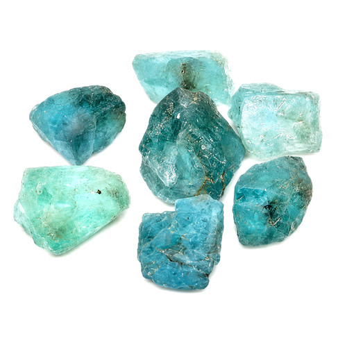 7pcs natural apatite rough - 7pcs,