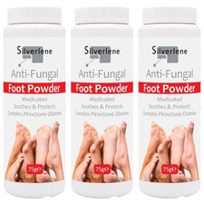 3 x ATHLETES HEALTHY FOOT POWDER MEDICATED TREATS AND PREVENTS ANTI  FUNGAL 75g