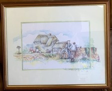 Vintage Collectible Glenda Rae Watercolour Print Framed And Signed