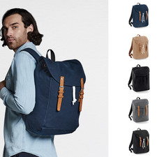 Cotton Canvas Vintage Rucksack Backpack Bag Laptop Compartment Adjustable Straps