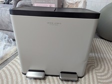 John Lewis 2 Section Recycling Bin, with Handles, 40L, Grey