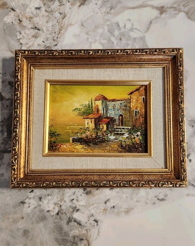 Vintage oil canvas italian - on,