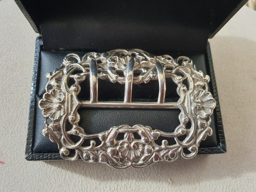 Antique silver buckle 1898 - buckle,