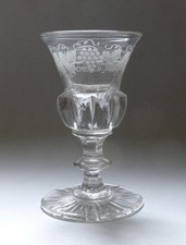 Antique Georgian Rare Engraved Thistle Dram Glass c.1820. B