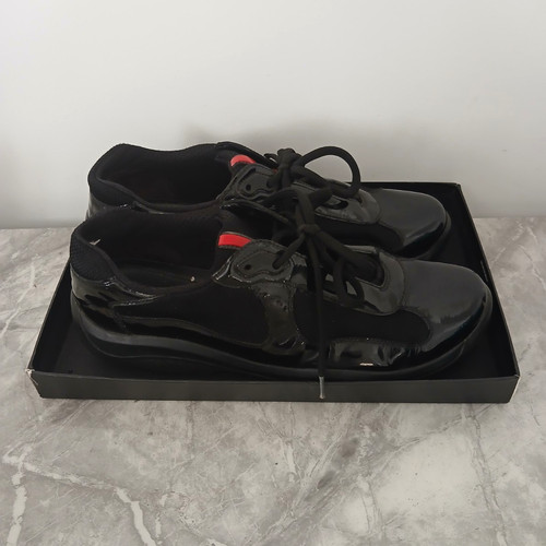 Prada men black low top - black,