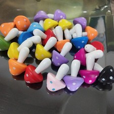 20pcs Mushroom Accessories Wooden Mushroom Ornaments Garden Home Decorations