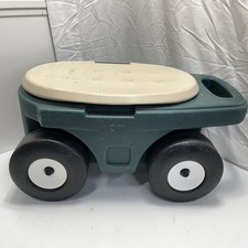 Step 2 Rolling Garden Grass Hopper Yard Cart Utility Seat Storage Multi Purpose