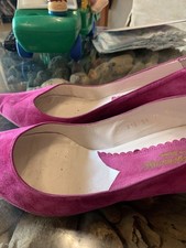 LADIES LONDON DESIGNER PLUM REAL SUEDE SHOES SIZE 9 10 UK 45 EUR WIDE FIT