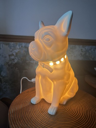 French bulldog ceramic table - french,