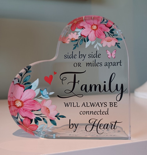 Acrylic heart figurine family - figurine,