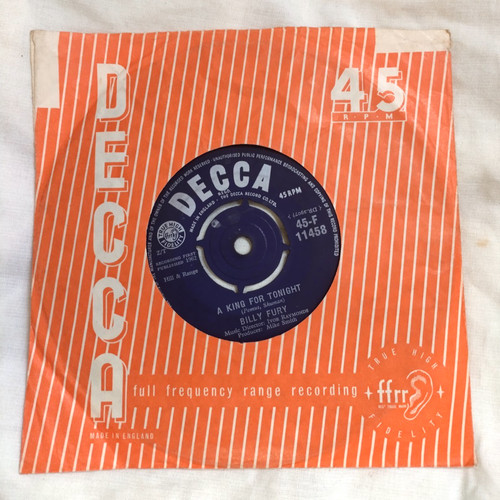 Billy fury king for tonight - fury,