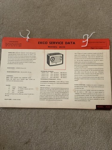 Ekco a222 radio - ekco, radio/radiogram