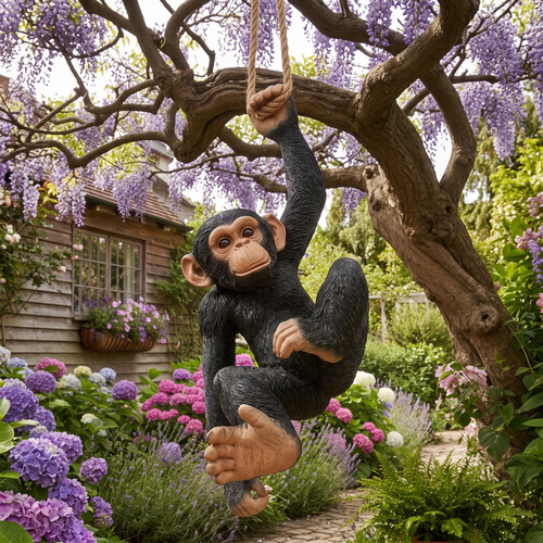 Monkey sculpture climbing - monkey,